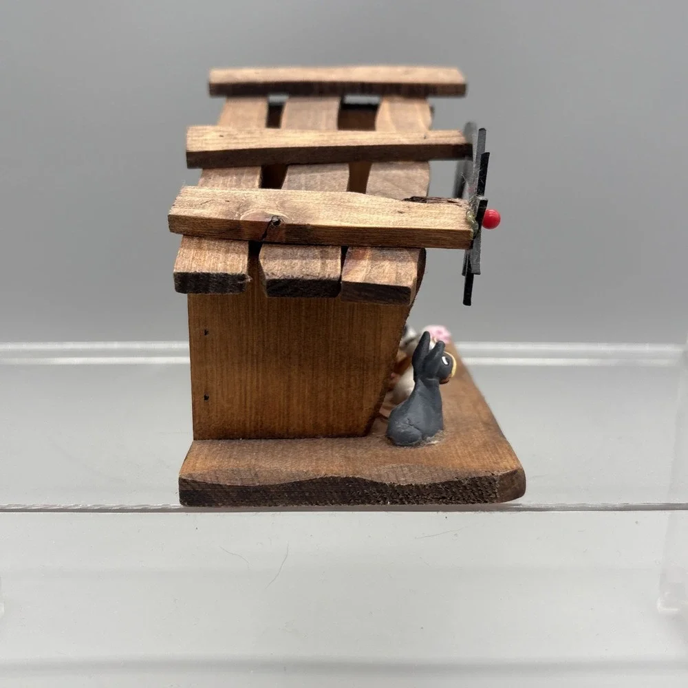 Vintage Nativity Set In Manger 3D Diorama Wood Hand Crafted by Franciscan Monks‎